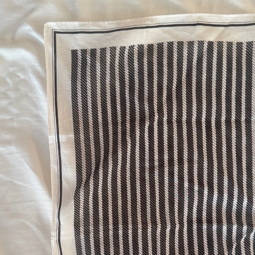 Pierre Cardin vintage black & white Striped Scarf